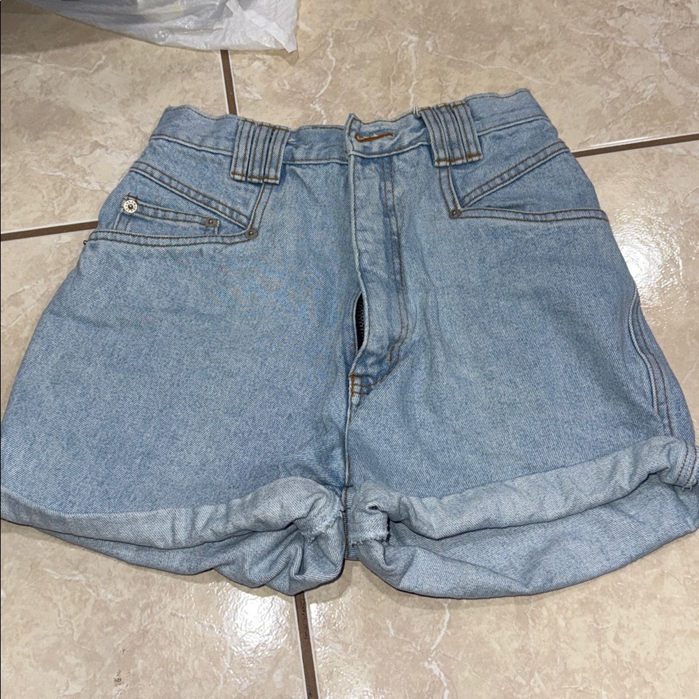 Vintage Light Blue Denim Shorts